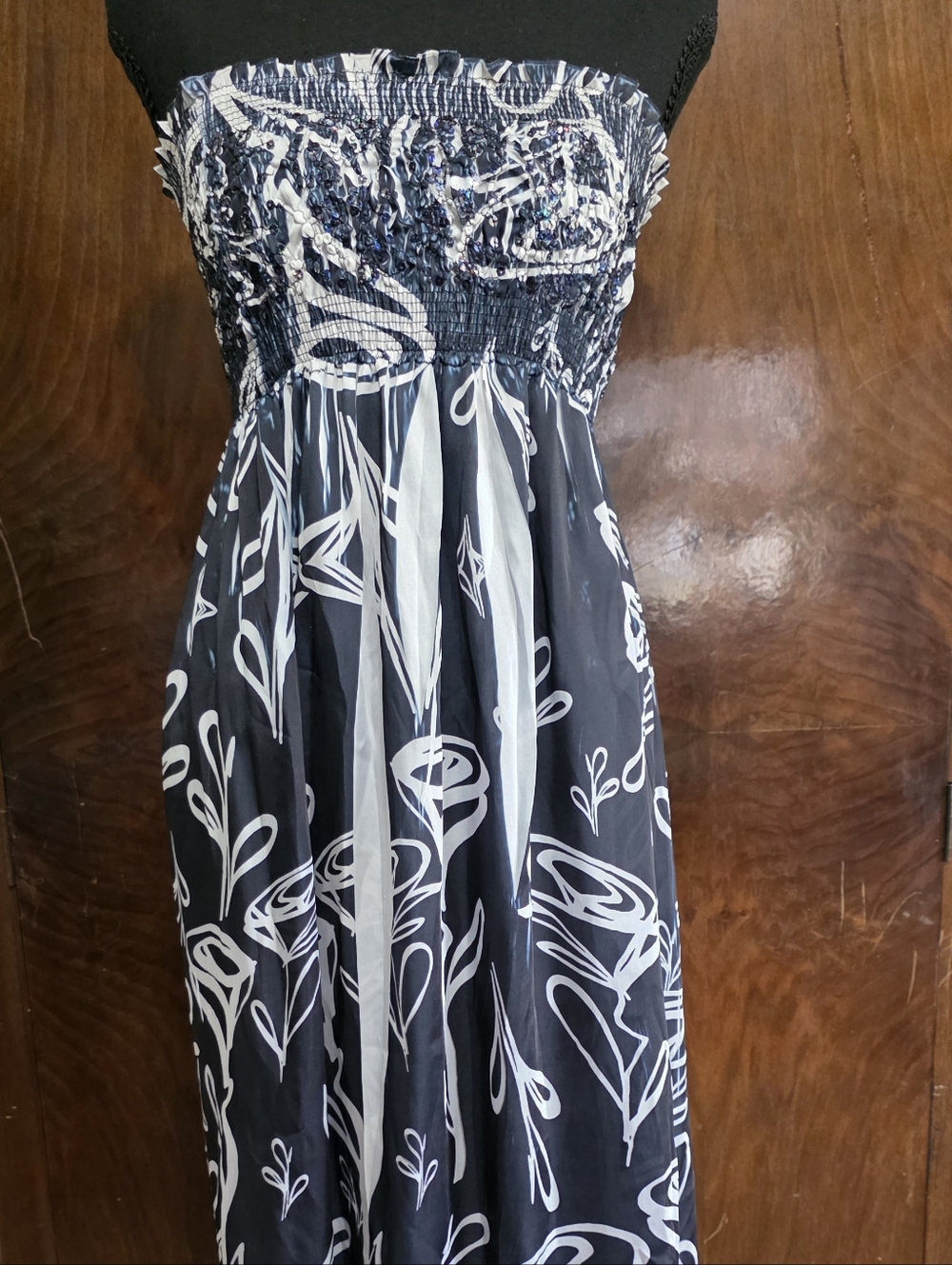 Black and White Floral Dress By Lapis